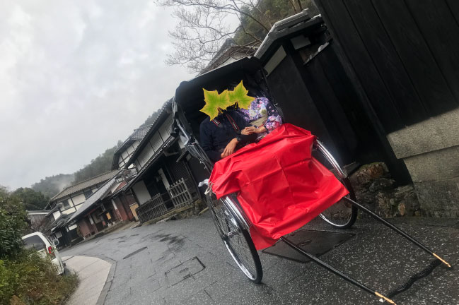 2020年2月　京都嵐山の嵯峨野で人力車から撮影