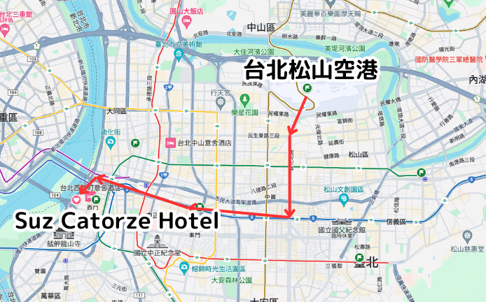 台北のSuz catorze hotelの地図