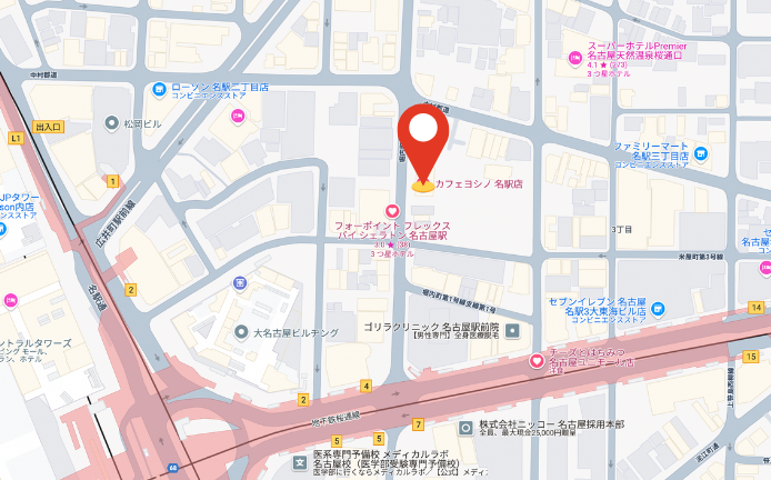 カフェヨシノ名駅店の地図