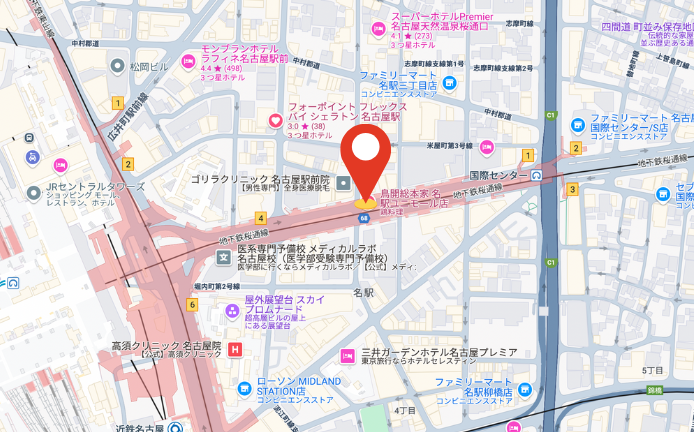 鳥開総本家ユニモール店の地図