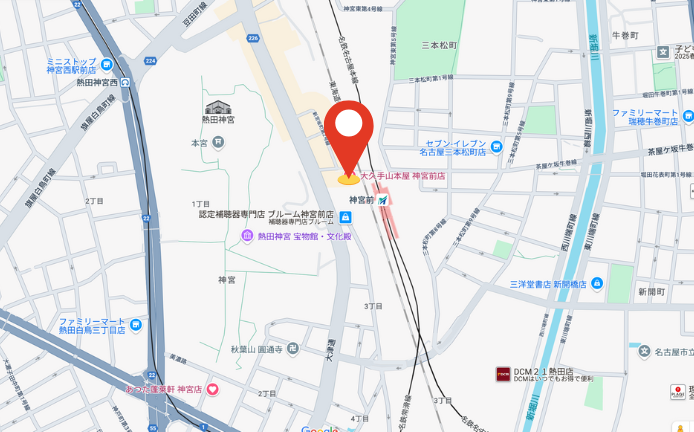 大久手山本屋の地図