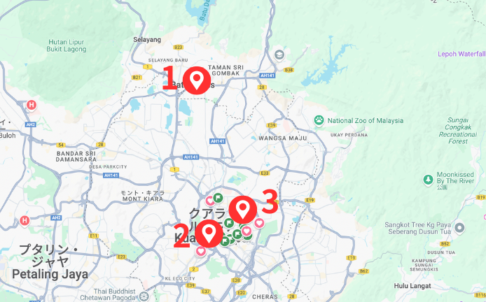 マレーシアの観光MAP