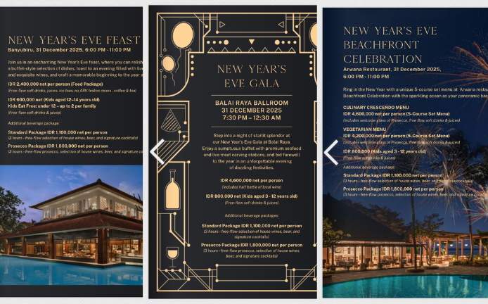 ラグーナリゾート＆スパヌサドゥアバリ大晦日イベント