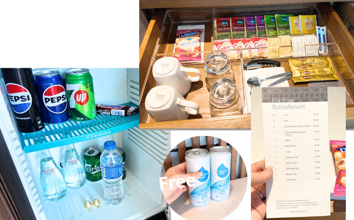 シェラトン香港ホテル＆タワーズシティビューキングベッドルームミニバー