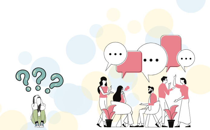 英語が話せない人のイラスト