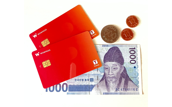 韓国の現金とwowpassカード